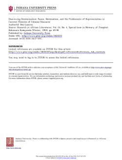 Disavowing Decolonization: Fanon, Nationalism, and the