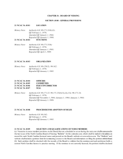 CHAPTER 36 - North Carolina Board of Nursing