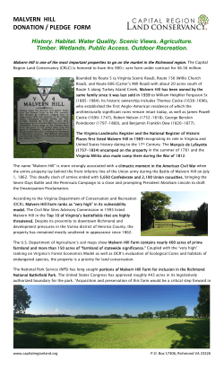 Malvern Hill Donation Form - Capital Region Land Conservancy
