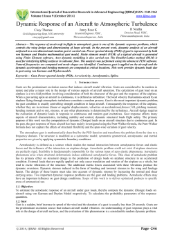 Dynamic Response of an Aircraft to Atmospheric Turbulence