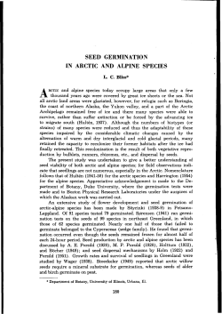 SEED GERMINATION IN ARCTIC AND ALPINE SPECIES