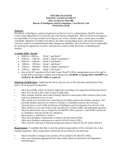 Case Review Unit INV - Cook County Sheriff`s Office