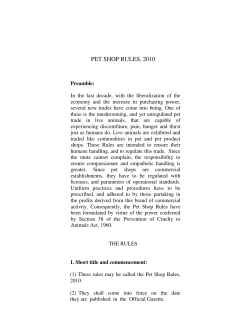 pet shop rules, 2010 - Animal Welfare Board of India