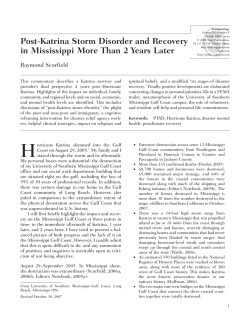 Post-Katrina Storm Disorder and Recovery in Mississippi