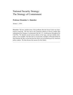 The Strategy of Containment