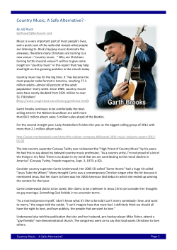 Country Music, A Safe Alternative?