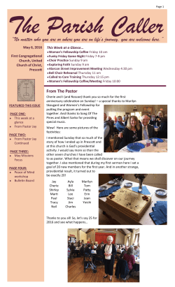 May 6th - First Congregational Church Prescott, UCC