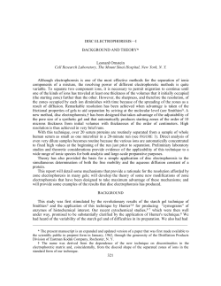Disc electrophoresis-I: background and theory.