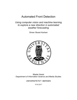 Automated Front Detection - (BORA)