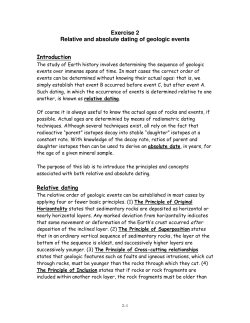 Exercise 2 Relative and absolute dating of geologic events