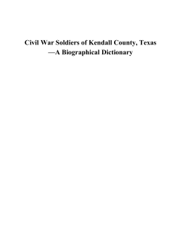 Civil War Soldiers of Kendall County, Texas