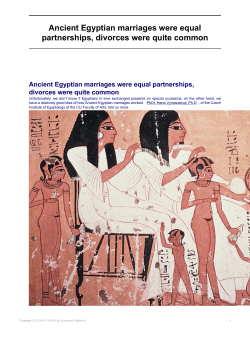 Ancient Egyptian marriages were equal partnerships, divorces were
