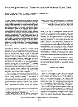 Immunocytochemical Characterization of Human Blood Cells