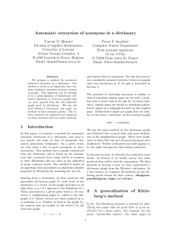 Automatic extraction of synonyms in a dictionary