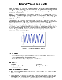 Sound Waves and Beats - Ryerson Department of Physics