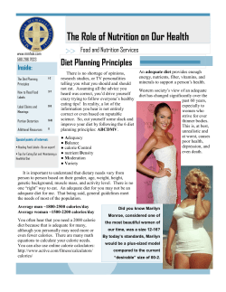 The Role of Nutrition on Our Health