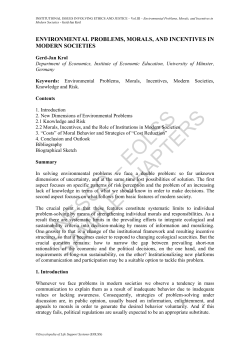 Environmental Problems, Morals, and Incentives in