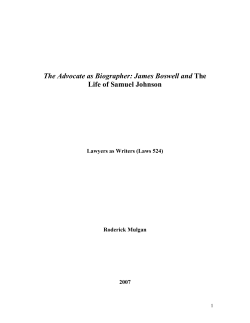 The Advocate as Biographer - Victoria University of Wellington