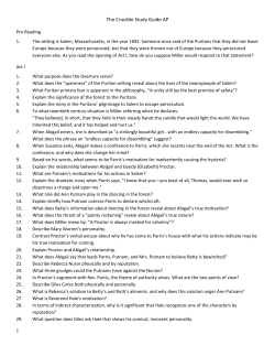 The Crucible Study Guide AP