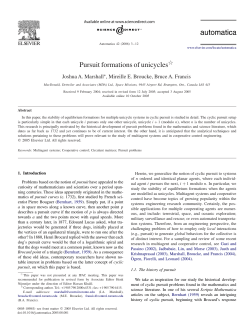 Pursuit formations of unicycles - Stevens Institute of Technology
