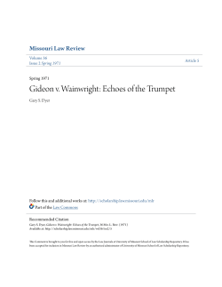Gideon v. Wainwright: Echoes of the Trumpet