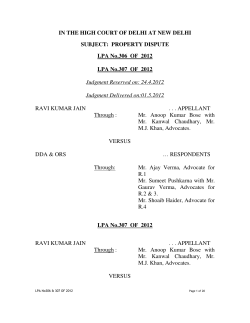LPA No.306 OF 2012 - Delhi District Courts