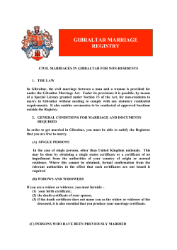 gibraltar marriage registry