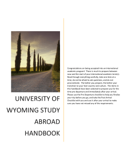 University of Wyoming Study Abroad Handbook