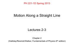 Motion Along a Straight Line