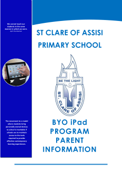 ST CLARE OF ASSISI PRIMARY SCHOOL BYO iPad PROGRAM