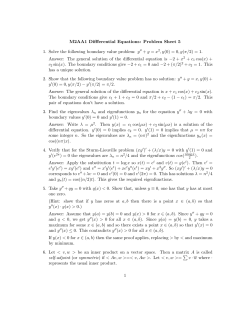 M2AA1 Diffferential Equations: Problem Sheet 5 1. Solve the