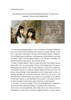 Arts diplomacy and cross-continental political exchange: The case of