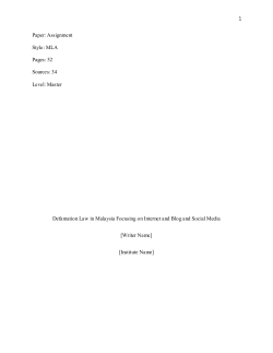 Defamation Law in Malaysia Focusing on Internet