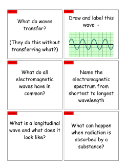 What do waves transfer? (They do this without transferring what