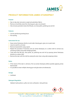 PRODUCT INFORMATION JAMES STAINSPRAY