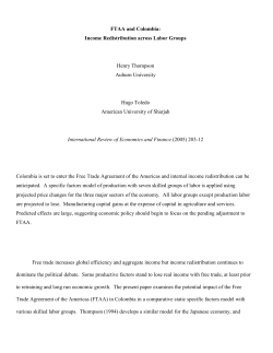 FTAA and Colombia: Income Redistribution