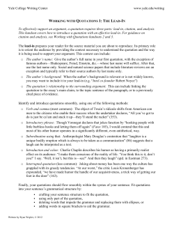 Working with Quotations 1: The Lead-In