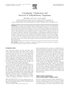 Cytoplasmic Vitrification and Survival of Anhydrobiotic