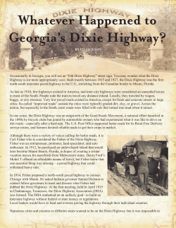 Georgia`s Dixie Highway? - Georgia Historical Society