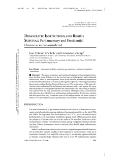 DEMOCRATIC INSTITUTIONS AND REGIME SURVIVAL