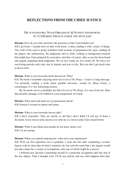 reflections from the chief justice