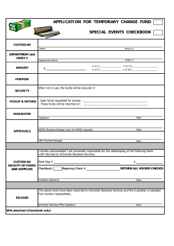 Temporary Change Fund Form