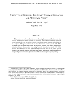 Jon Faust&dagger; and Eric M. Leeper&Dagger; August 16, 2015