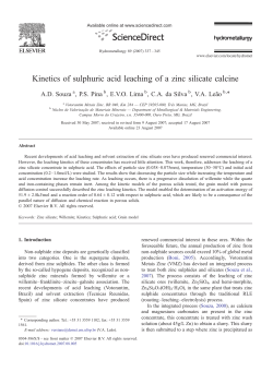 Kinetics of sulphuric acid leaching of a zinc silicate calcine
