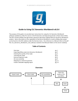 Guide to Using CLC Genomics Workbench v6.0.4