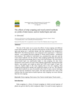 The effects of strip cropping and weed control methods on yields of