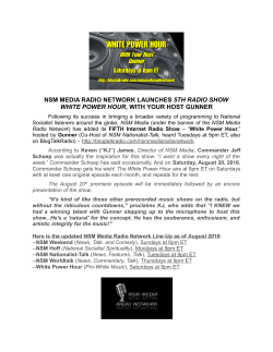 NSM MEDIA RADIO NETWORK LAUNCHES 5TH RADIO SHOW