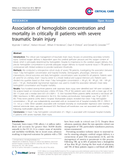 Association of hemoglobin concentration and mortality in critically ill