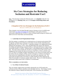 Six Core Strategies for Reducing Seclusion