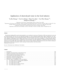 Application of electrolyzed water in the food industry